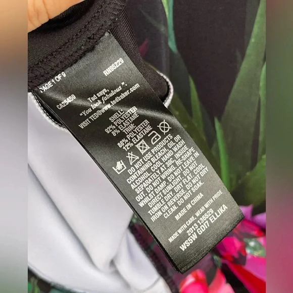 Ted Baker Women Ellika Chameleon Jungle Floral Print Bodycon Dress size 1 small - Picture 8 of 10